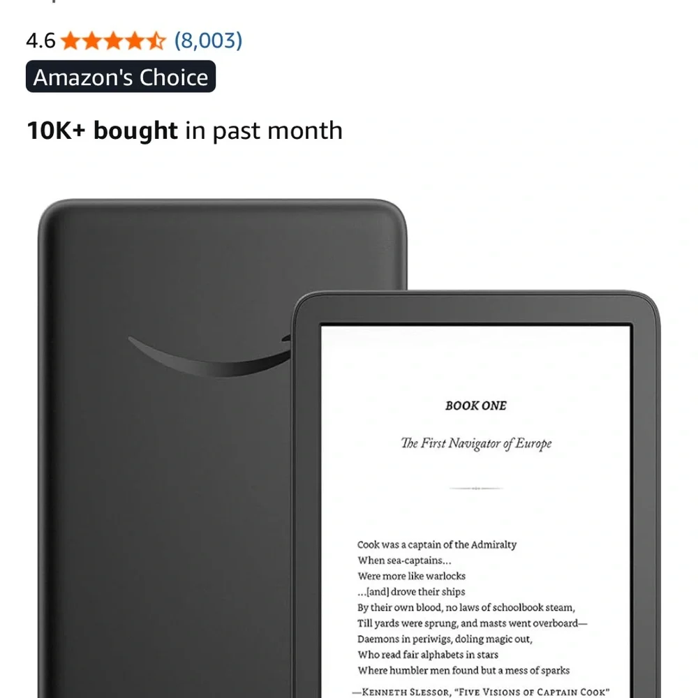 Elegant Floral eBook Reader Cover - Black and White